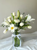 White Petals in Vase