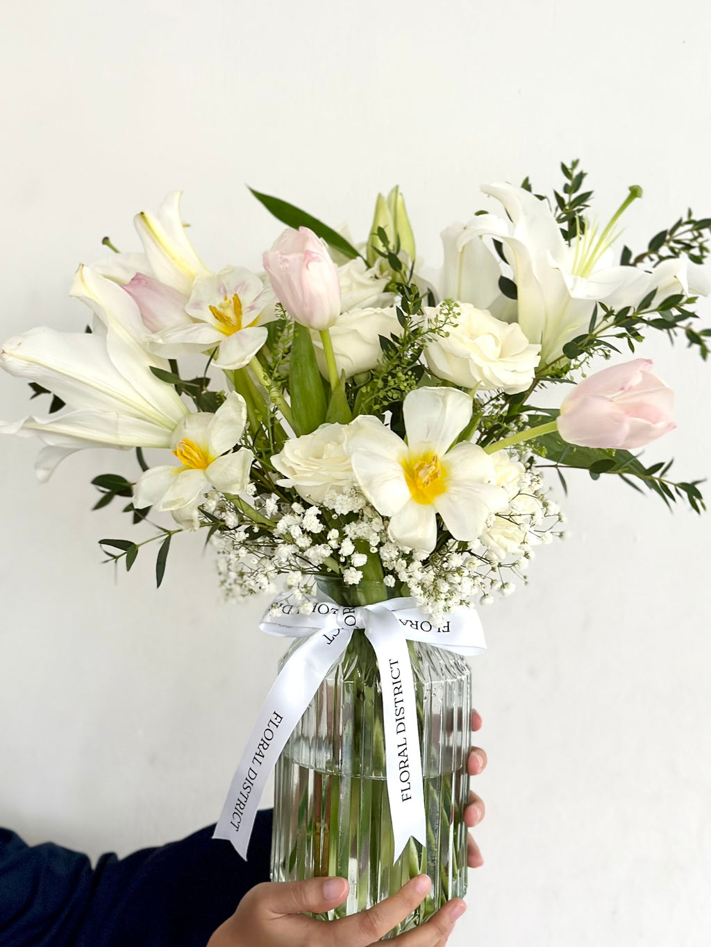 White Petals in Vase