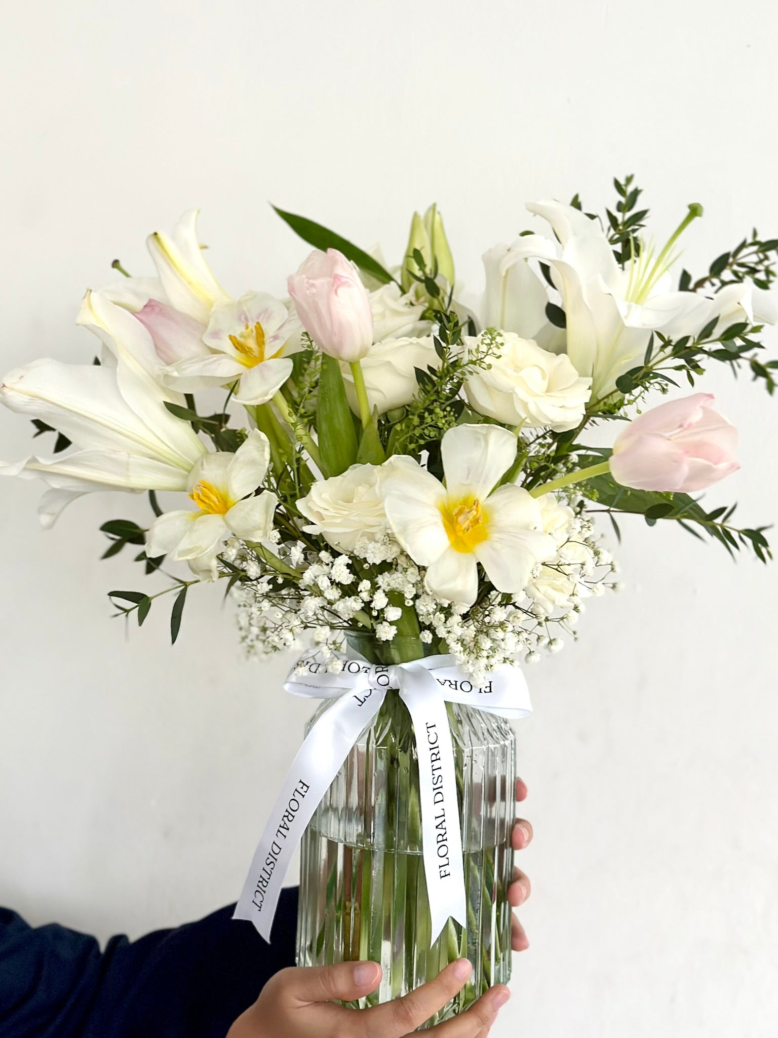 White Petals in Vase