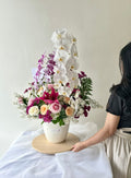 Double Orchid Grandeur in Vase