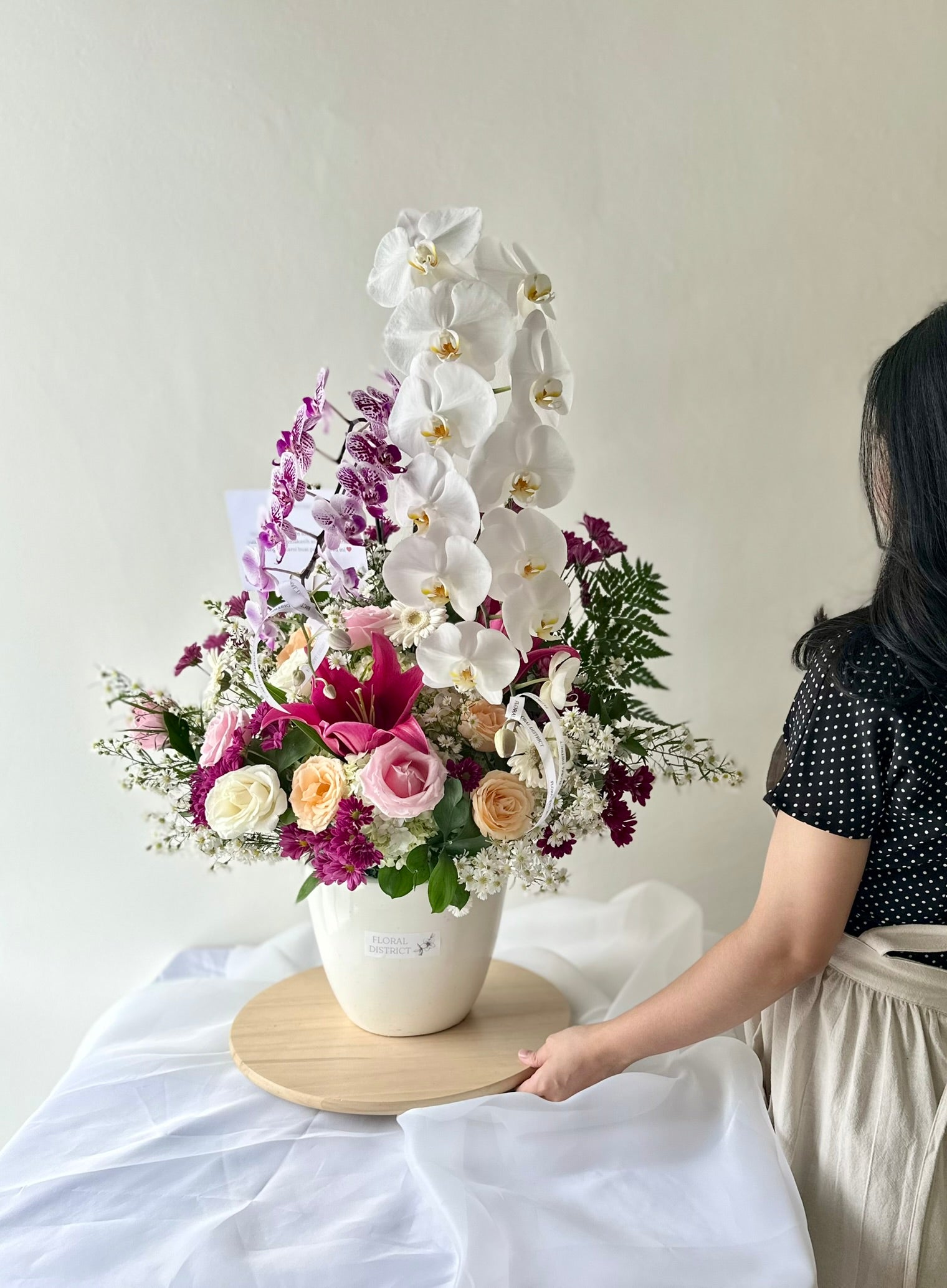 Double Orchid Grandeur in Vase